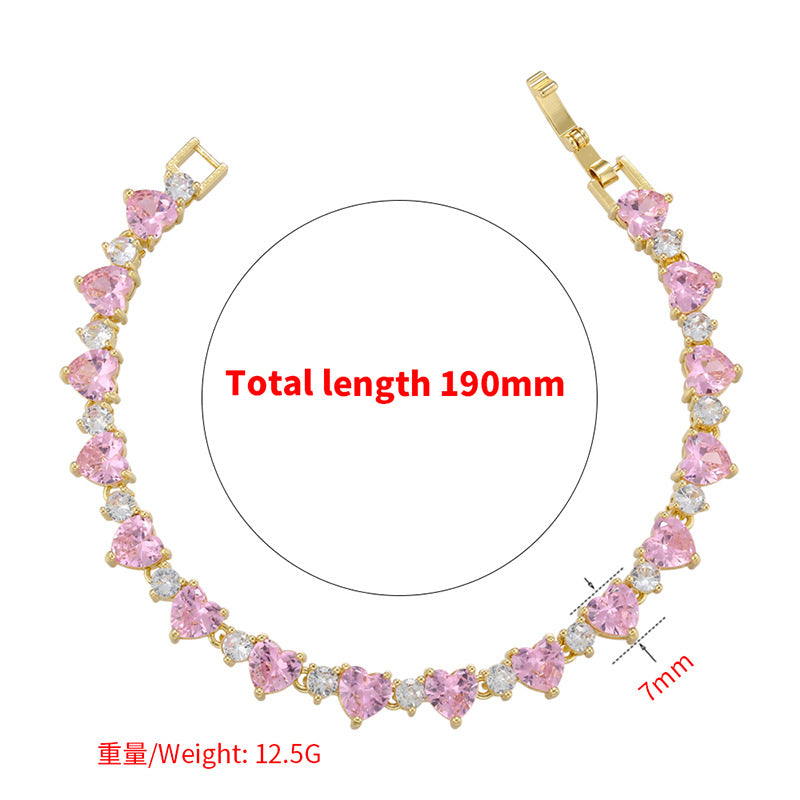 14K Gold & Silver Plated Teardrop Tennis Bracelet – Colorful CZ Crystal Chain for Women (Copper Base)
